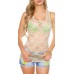 Canotta in pizzo floreale beige. Canotta in pizzo floreale beige.