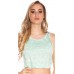 Top corto in pizzo floreale. Menta. Top corto in pizzo floreale. Menta.