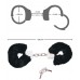 Manette con peluche nero. Manette con peluche nero.