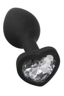 Plug in silicone con zircone a forma di cuore. Plug in silicone con zircone a forma di cuore.