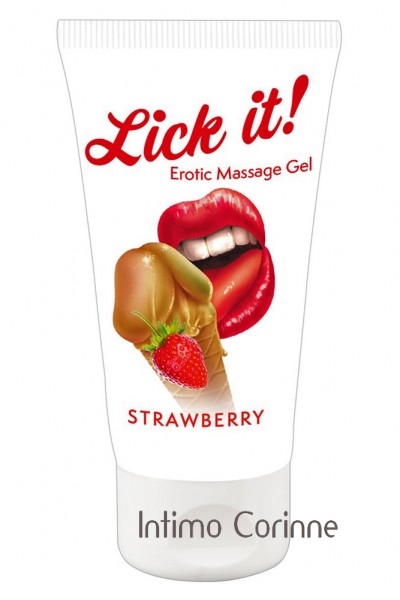 Gel massaggiante gusto fragola. 50 ml. Gel massaggiante gusto fragola. 50 ml.