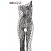 Catsuit a rete con taglio asimmetrico. Catsuit a rete con taglio asimmetrico.
