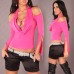 Top con spalle scoperte e cuoricini. Fucsia. Top con spalle scoperte e cuoricini. Fucsia.