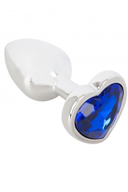 Plug in metallo con gemma a cuore effetto glamour