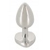 Plug in metallo con gemma a cuore effetto glamour