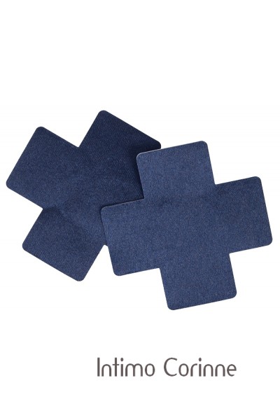 Copricapezzoli a croce blu. Copricapezzoli a croce blu.