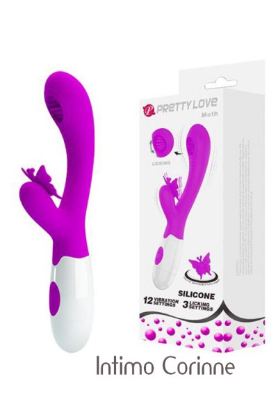 Stimolatore multifunzione con lingua e farfalla vibrante. Stimolatore multifunzione con lingua e farfalla vibrante.