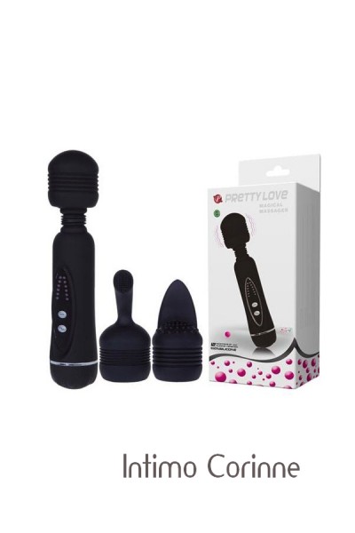 Massaggiatore magico Power Wand con 3 cappucci. Massaggiatore magico Power Wand con 3 cappucci.