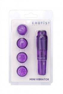 Mini massaggiatore viola con 4 testine. Mini massaggiatore viola con 4 testine.