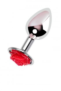 Plug in metallo con rosa rossa. Plug in metallo con rosa rossa.