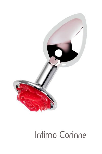Plug in metallo con rosa rossa. Plug in metallo con rosa rossa.
