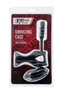 Guaina vibrante in silicone con stimolatore. Nero Guaina vibrante in silicone con stimolatore. Nero