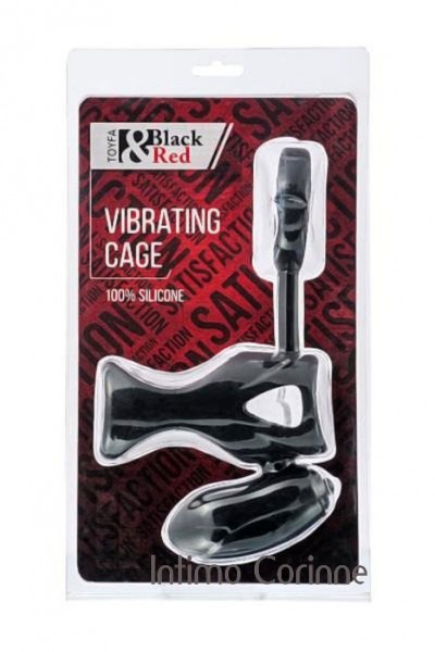 Guaina vibrante in silicone con stimolatore. Nero Guaina vibrante in silicone con stimolatore. Nero