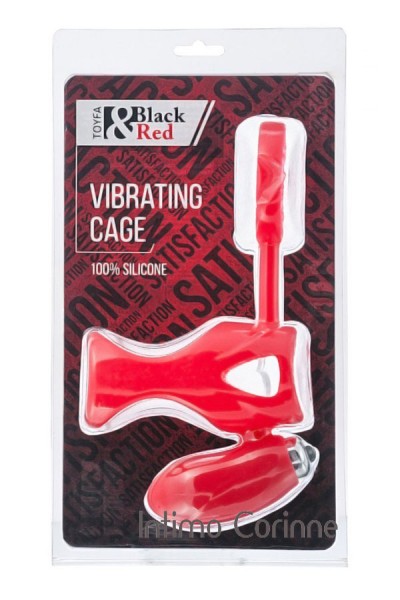 Guaina vibrante in silicone con stimolatore. Rosso Guaina vibrante in silicone con stimolatore. Rosso