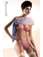 Body rosa ricamato con reggicalze. Body rosa ricamato con reggicalze.