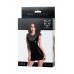 LULU - Mini abito nero lucido con inserti in pizzo. LULU - Mini abito nero lucido con inserti in pizzo.