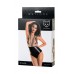 Body in Wetlook e microrete con decori floreali. Body in Wetlook e microrete con decori floreali.