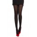 Collant nero con striscia posteriore nera lucida. Collant nero con striscia posteriore nera lucida.