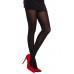 Collant nero con striscia posteriore nera lucida. Collant nero con striscia posteriore nera lucida.