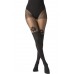 Collant nero con fiore. Collant nero con fiore.