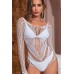 Body bianco traforato con maniche lunghe. Body bianco traforato con maniche lunghe.