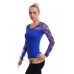 Shirt con maniche in pizzo. Blu Shirt con maniche in pizzo. Blu
