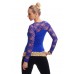 Shirt con maniche in pizzo. Blu Shirt con maniche in pizzo. Blu