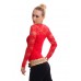 Shirt con maniche in pizzo. Rosso Shirt con maniche in pizzo. Rosso