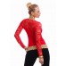 Shirt con maniche in pizzo. Rosso Shirt con maniche in pizzo. Rosso