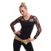 Shirt con maniche in pizzo. Nero Shirt con maniche in pizzo. Nero