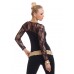 Shirt con maniche in pizzo. Nero Shirt con maniche in pizzo. Nero