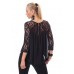 Blusa con inserti in pizzo. Nero Blusa con inserti in pizzo. Nero