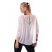 Blusa con inserti in pizzo. Bianco Blusa con inserti in pizzo. Bianco