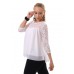 Blusa con inserti in pizzo. Bianco Blusa con inserti in pizzo. Bianco