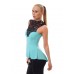 Blusa smanicata con ricamo anteriore. Celeste/nero Blusa smanicata con ricamo anteriore. Celeste/nero