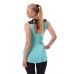 Blusa smanicata con ricamo anteriore. Celeste/nero Blusa smanicata con ricamo anteriore. Celeste/nero