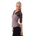 Maglia maniche 3/4 con pizzo. Tortora/nero Maglia maniche 3/4 con pizzo. Tortora/nero