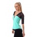 Maglia maniche 3/4 con pizzo. Celeste/nero Maglia maniche 3/4 con pizzo. Celeste/nero