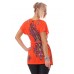 Blusa con motivi fantasia + cintura. Arancione Blusa con motivi fantasia + cintura. Arancione
