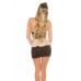 Mini abito con volants. Beige/nero. Mini abito con volants. Beige/nero.
