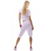 Pantaloni al ginocchio cavallo basso. Bianco. Pantaloni al ginocchio cavallo basso. Bianco.
