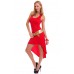 Vestito lungo svasato con coda. Rosso. Vestito lungo svasato con coda. Rosso.