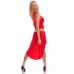 Vestito lungo svasato con coda. Rosso. Vestito lungo svasato con coda. Rosso.