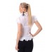 Camicetta con arricciature e volants. Bianco Camicetta con arricciature e volants. Bianco