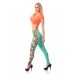 Leggings con stampa floreale. Verde acqua. Leggings con stampa floreale. Verde acqua.