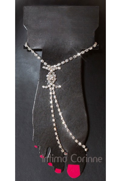 Catenina piede con strass.