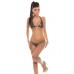Bikini pitonato con doppie catene dorate. Bikini pitonato con doppie catene dorate.