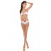 Monokini bianco perlato con catene dorate. Monokini bianco perlato con catene dorate.