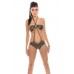 Monokini leopardato con catene ornamentali. Monokini leopardato con catene ornamentali.