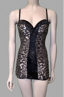Chemise fantasia mosaico. Nero-argento Chemise fantasia mosaico. Nero-argento